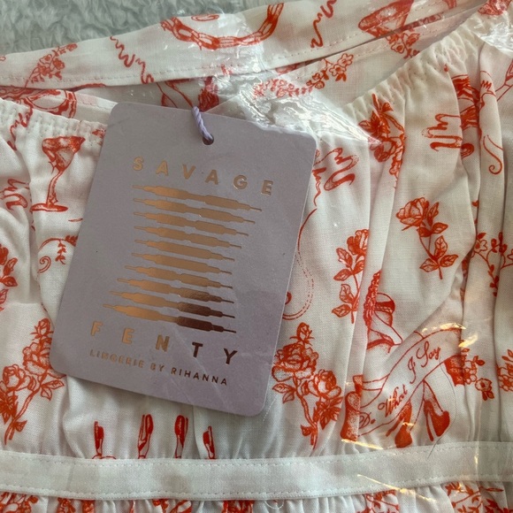 Savage X Fenty Roasted Red Fresh Ink Underpinnings Babydoll Slip - Picture 11 of 15